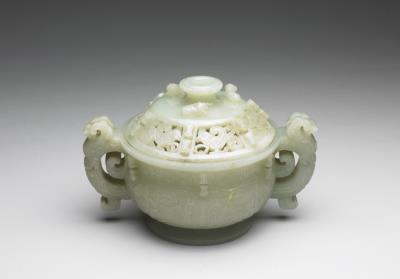 图片[3]-Jade incense burner with animal-mask pattern, Qing dynasty (1644-1911)-China Archive